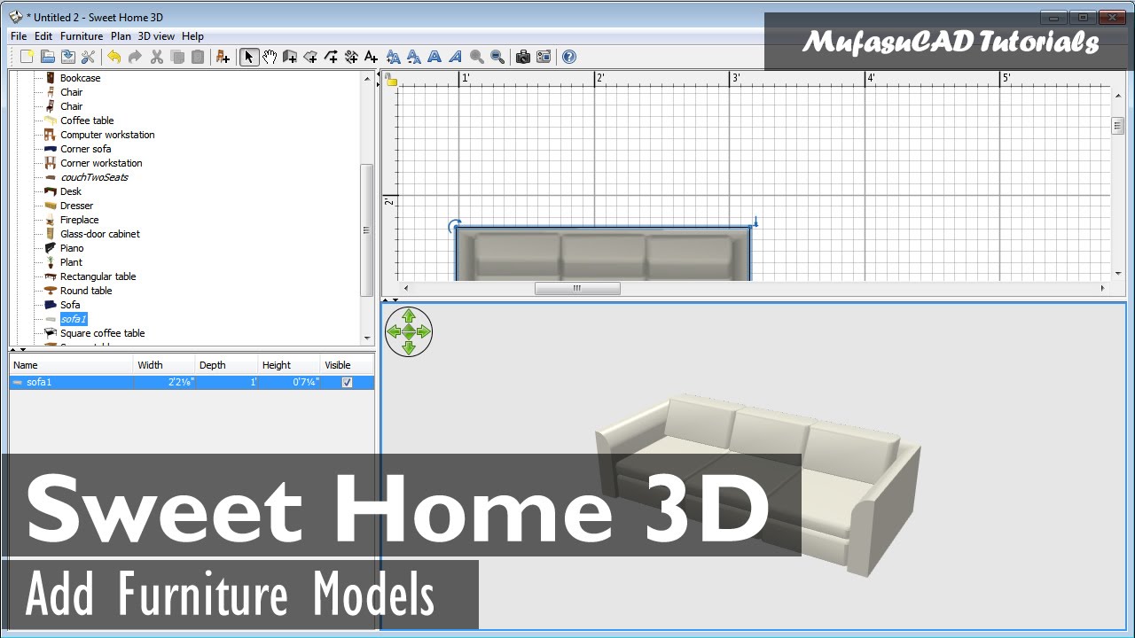design furniture for sweet home 3d